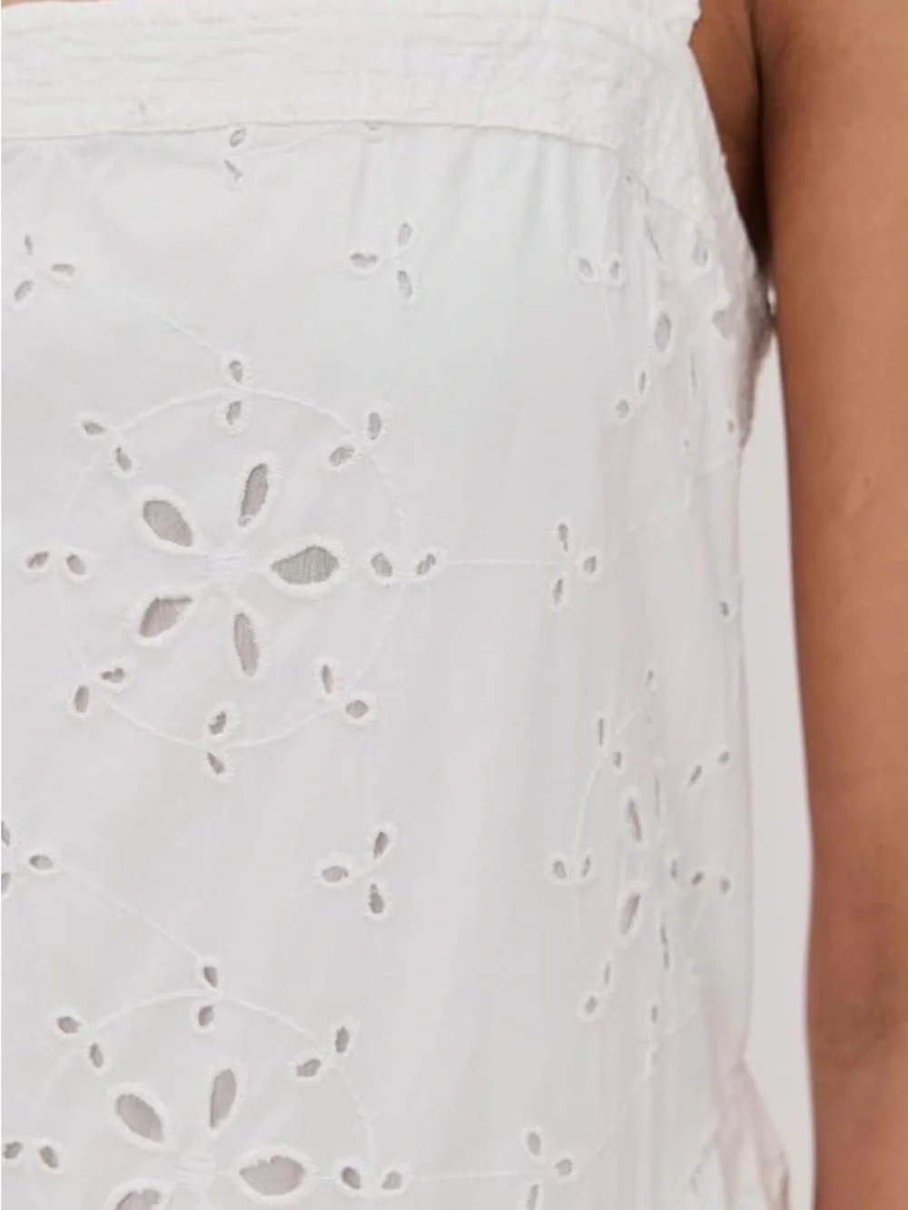 Free People Primavera Eyelet Midi Dress White Cotton Cottagecore L